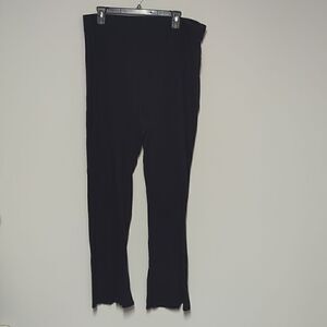 Riley & Rae Black Ribbed Wide Leg Leggings